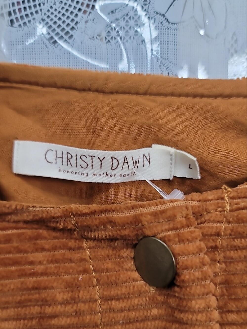 Christy Dawn The Candice Dress Cognac Corduroy Size Large - Picture 5 of 9